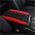 Car Center Console Cushion Pad, PU Leather Waterproof Auto Armrest Box Cover Protector, Comfortable Armrest Seat Box Cover Mat, Universal Car Accessories for SUV Truck (Red)