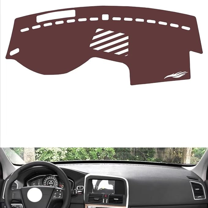 Leather Dashboard Cover Compatible with Volvo XC60（Speaker、Warning Light） 2011-2017，Dash Cover, Non-Slip Dash Cover, Dash mat Dashboard Cover, Interior Dash Covers