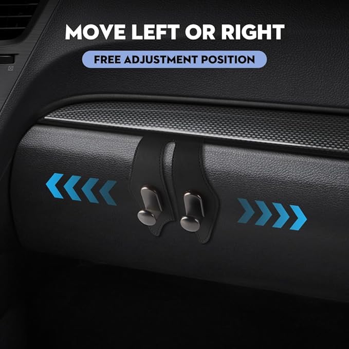 NHHEO Car Hook for Co-Pilot Glovebox, Universal Vehicle Glove Box Organizer for Umbrella Handbag Coat(Black)