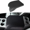 Center Console Cover for 2011-2016 Ford F250 F350 F450 F550 Super Duty Accessories, PU Leather Armrest Cushion Pad Protector, Anti-Scratch, Black (Fits Bucket Seat Console Only)