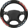 Steering Wheel Cover Polyester Thick Non-Slip Car Steering Wheel Cover Protector Universal 15 Inch, American Soldiers，USA Flag