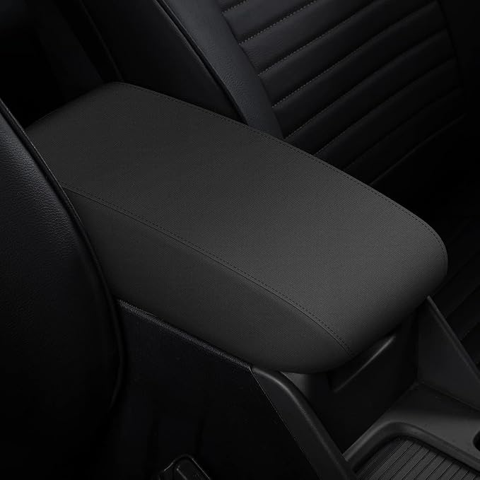 AOMSAZTO Console Covers for 2019-2024 2025 2026 Nissan Altima Armrest Covers for Nissan Altima Black with Black Stiches
