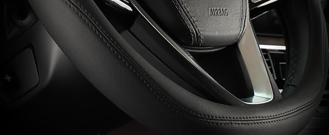 Car Steering Wheel Cover Microfiber Leather Steering Wheel Cover Anti-Slip Breathable Universal 15 inch