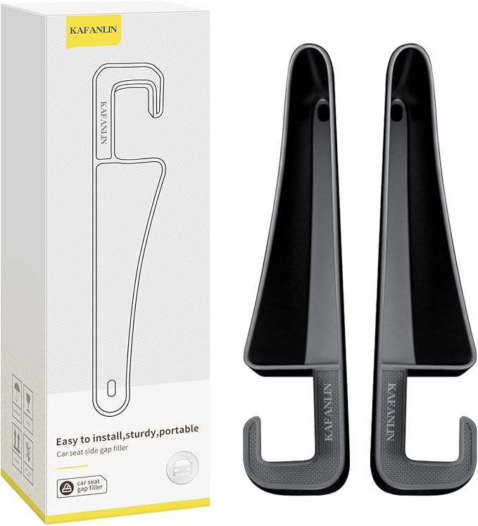 Shorter Car Seat Side Gap Filler Black Set of 2 Pack Between Car Seat Catcher Blacker Between Seat Central Console Organizer Seats Crack Gap Filler Car Seat Gap Plug with Storage Slot Seat Belt Hole