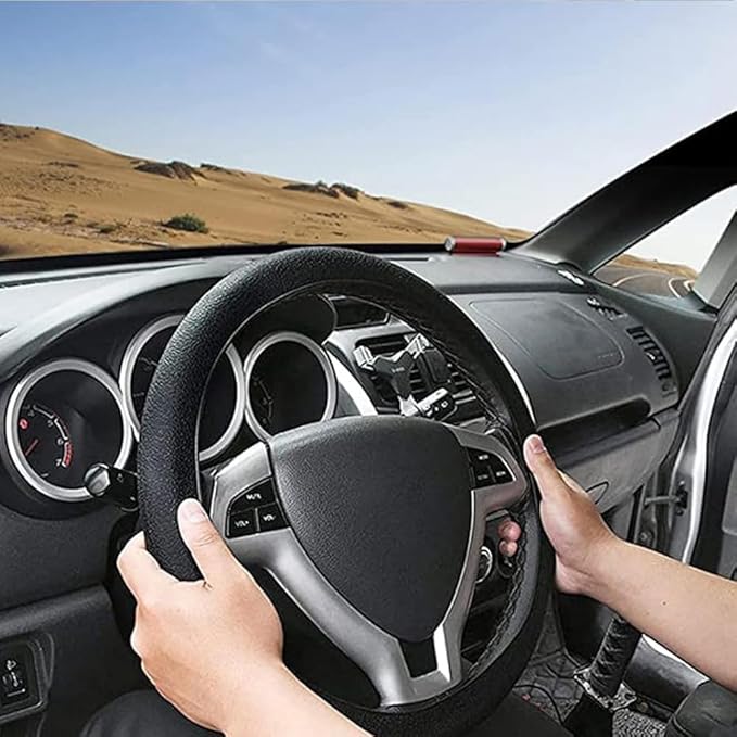 Cool Non-Slip Silicone Steering Wheel Protector, Universal Car Steering Wheel Protective Cover, Non-Slip Silicone Ultra Thin Steering Wheel Cover (Brown)