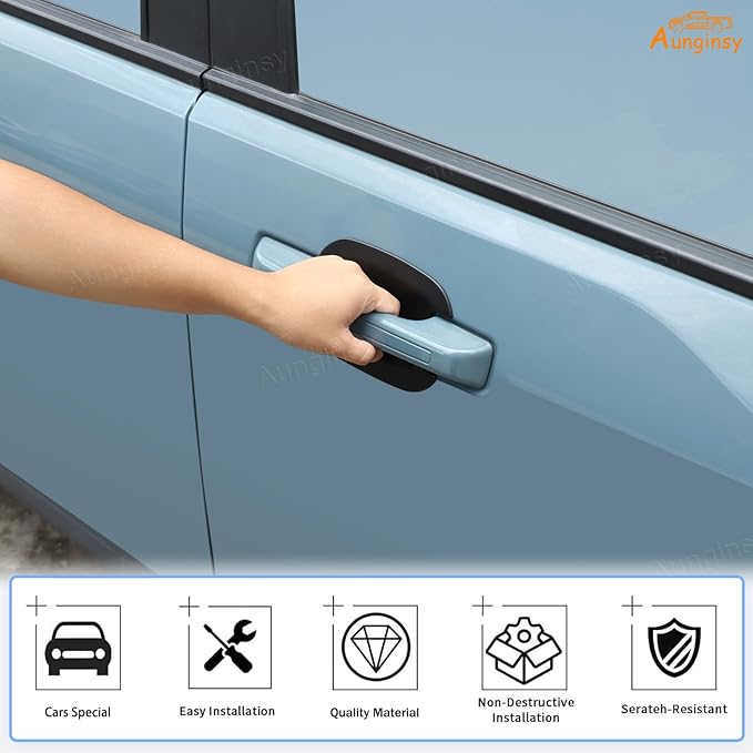 Aunginsy Exterior Door Handle Bowl Cover Trim Compatible with Ford Maverick 2022-2025 & Ford Bronco Sport 2021-2025 Outside Door Handle Cup Bowl Cover Scratch Protector Decorative Sticker Accessories