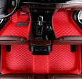 Custom Leather Car Mats, Vehicle-Specific Fit All-Weather Floor Mats, 100% Waterproof Anti-Slip Durable Protection for SUV Truck Sedan, Precision Tailored Protection (red)