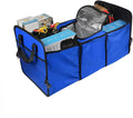 Trunk Organizer, Large Capacity Cargo Storage with Insulation Cooler, Foldable for Cars, Vehicles, SUVs, Trucks, Automotive Interior Organizer (Blue)