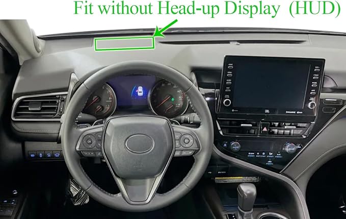 Yiz Dash Cover Mat Custom Fit for Toyota Camry 2018 2019 2020 2021 2022 2023 2024 Without Head Up Display Dashboard Cover Pad Cap Carpet Protector (Black) Z12A