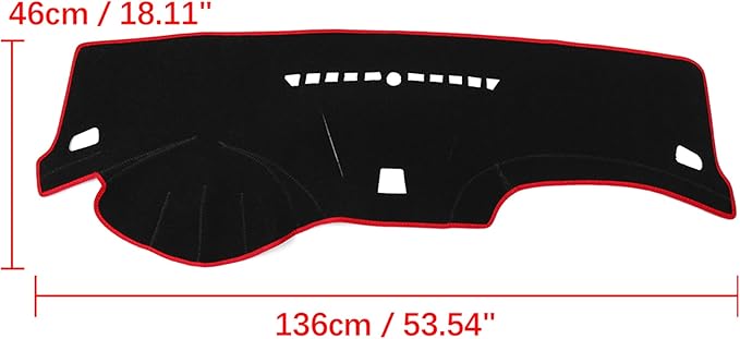 X AUTOHAUX Car Dashboard Cover Nonslip Black Red Sun Pad for Cruze 2011-2014