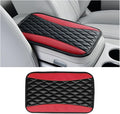 Car Center Console Cover, PU Leather Waterproof Vehicle Armrest Seat Box Protector, Automotive Interior Arm Rest Cushion Protection Accessories, Universal for SUV Sedan Truck (Black/Red)