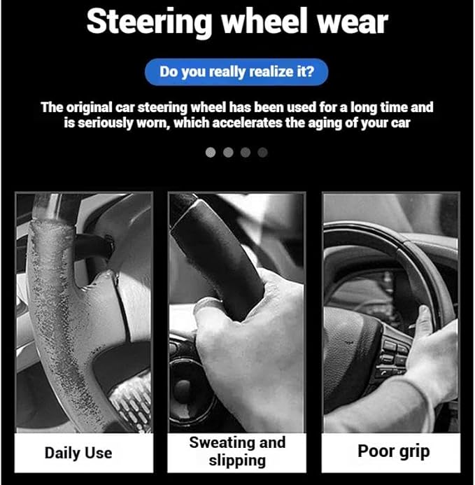 Leather Steering Wheel Cover 15 Inches Car Steering Wheel Cover Stretchy Easy Installation Durable Breathable Non-Slip for Honda Civic Accord Fit CRV HRV Pilot Odyssey Accessories -Red