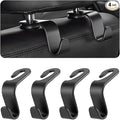 Car Back Seat Headrest Hooks, 4PCS Vehicle Backseat Storage Organizer Hanger, Multifunctional Auto Headrest Hidden Hook Universal for Handbag Purse Backpacks Bags and Groceries (Black)
