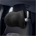 Ergonomic Memory Foam Car Neck Pillow with Adjustable Strap & Machine-Washable Cover - Long-Lasting Support for Long Drives & Office Use(Black)