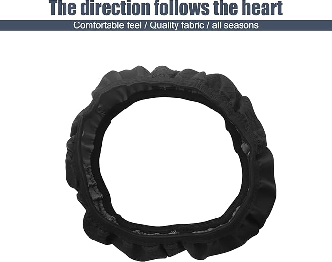1 PC Car Steering Wheel Cover, 14.96In Waterproof Breathable Leather Vehicle Steering Wheel Anti-Slip Accessories, Universal Automotive Steering Wheel Protector for Truck SUV (Black)