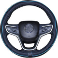 Mayco Bell Large Size Steering Wheel Cover Anti-Slip,Safety,Soft,Breathable,Durable,Full Surround,Comfortable Grip Microfiber Leather (15.5-16 inch, Black Blue)
