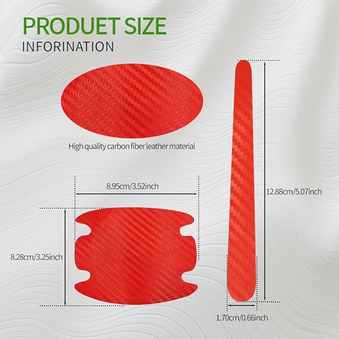 8PCS Carbon Fiber Handle Protectors - Anti Scratch Car Stickers, Universal Paint Guard Cover, Door Handle Cup Protective Film