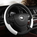 Pahajim Car Steering Wheel Cover for Women Men Universal PU Leather Steering Wheel Accessories Anti Skid 14.5-15 Inch (37-38cm) Forro Volante Carro (White)