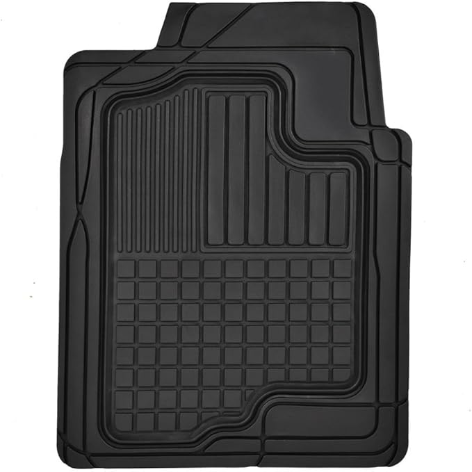 Motor Trend Premium All Weather Rubber Floor Mats for Cars SUV Trucks, Heavy Duty Universal Fit Trim to Fit Protection Floor Liners Front Rear Set Non-Slip (2 Front Floor Mats, 1 Rear Floor Mat)