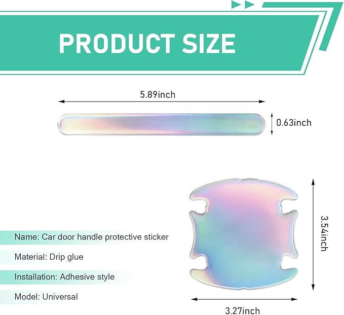 Car Door Handle Protector, Car Door Bowl Anti-Scratch Protective Sticker for, Waterproof Self-adhesive Personalized Carbon Fiber Decoration, Suitable for Most Car Accessories (Multicolored)