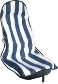 LoyaGour Car Seat Cover Protector Front Seats,for Gym Workout,Running,Swimming,Beach and Hiking,Waterproof Sweat Towel Bucket Seat Covers for Cars SUV Trucks (Blue Stripe, 1Pcs)