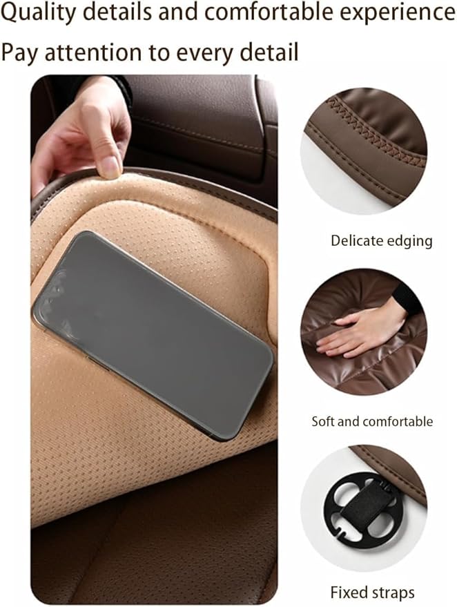 Livena Car Seat Cushion for Long Driving, Livena Lumbar Comfortable Memory Foam Car Seat Cushion, Universal Anti-Slip Seats Covers Front (Milk Tea)