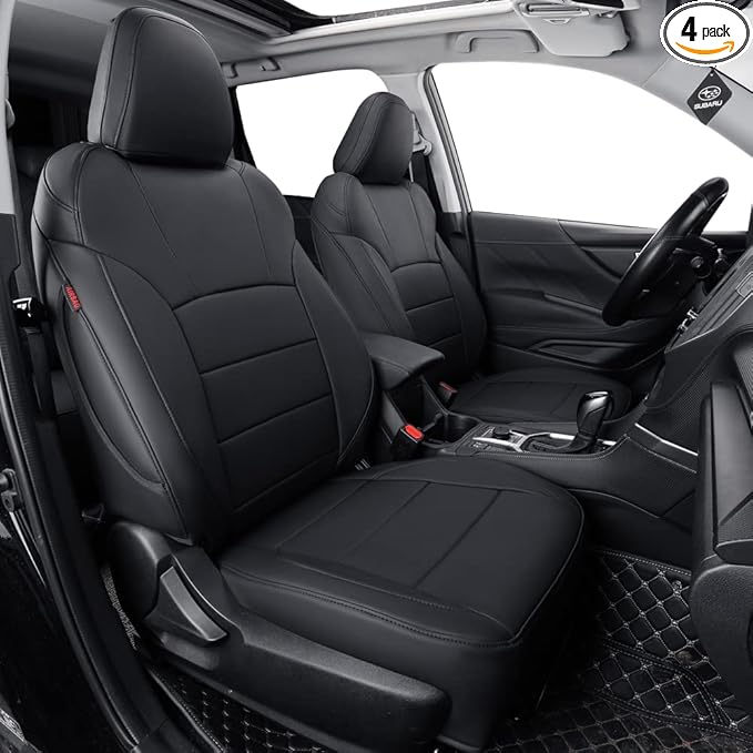 coverdream Legacy Seat Covers Full Set for 2015-2019 Subaru Legacy Auto Seat Cushion,Fully Covered,Scratch-Resistant,Luxury Waterproof Leather Car Seat Protector (Black)