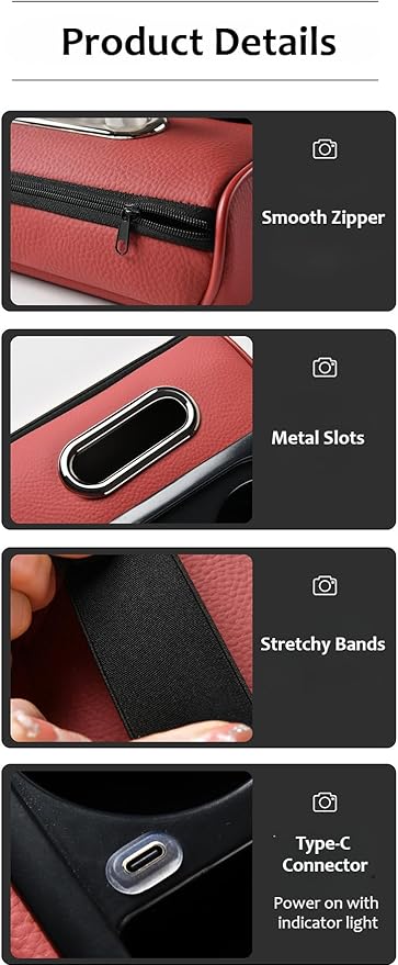 Armrest Pad for Car w/Type-C Charging Interface, Car Center Console Cup Holder, Interior Car Accessories, 2 Sizes& Styles (Upgraded Version, Black, M: 35×20.5×7cm / 13.78×8.07×2.76’’)