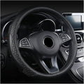 AUCELI Car Steering Wheel Cover, 14 1/2-15 inch Non-Slip Soft Breathable Leather Automotive Steering Wheel Protecteor, Vehicle Accessories for Men Women, Universal for SUV, Truck, RV（Black）