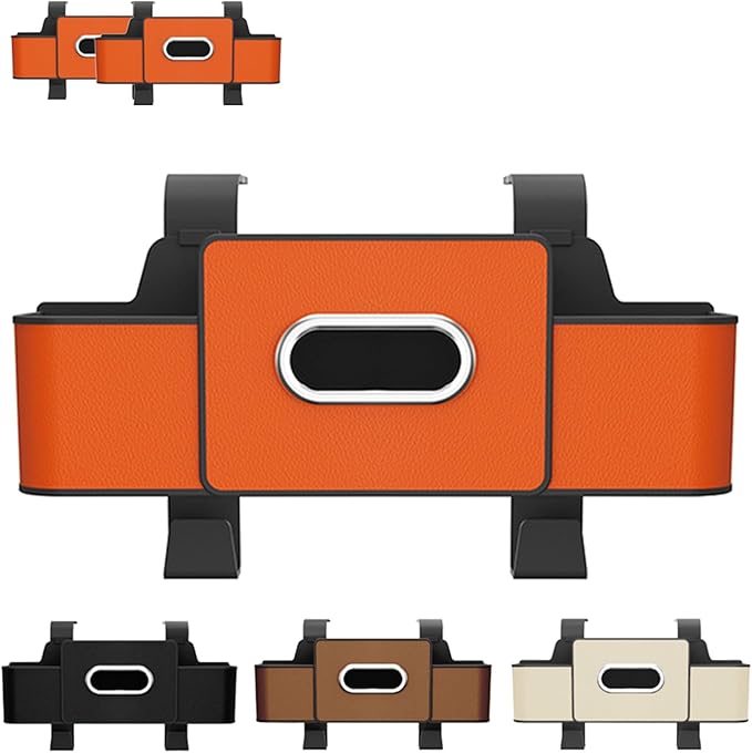 Upgraded Car Organizers and Storage Box, 1/2PCS Multifunctional Headrest Backseat Organizer with 2 Cup Holders, Tissue Box and Hooks, Smart Over-Seat Car Organizer for Most Vehicles (Orange*1)