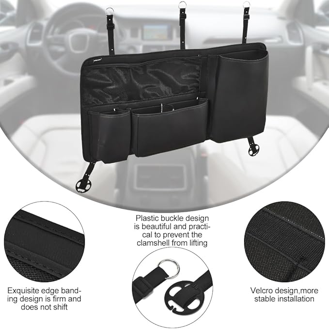 Multi-Functional Car Trunk Hanging Organizer Backseat Storage Bag PU Leather Car Interior Accessories for SUV Space Saving