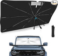 2025 Upgrade Windshield Sun Shade Umbrella Custom Fit for Ford Bronco 2021-2025 Foldable UV Protection Car Cover, Emergency Rain Shield & Dashboard Protector - Durable Auto Accessory
