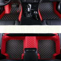Custom Making Car Floor Mats Protection Pads for 99% Sedan/Coupe/Hatchback/SUV/Pickup Men Women Car Floor Mats Coverage Pads Anti-Slip Leather Floor Lining (Red+Black Beige)