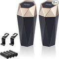 Car Trash Can, 2 Pack Car Trash Bin with Lid, Car Accessories for Women Interior, Car Garbage Can with Additional 2 ABS Hooks and 60pcs Trash Bags, Suitable for Home, Office, Car Organizer, Gold