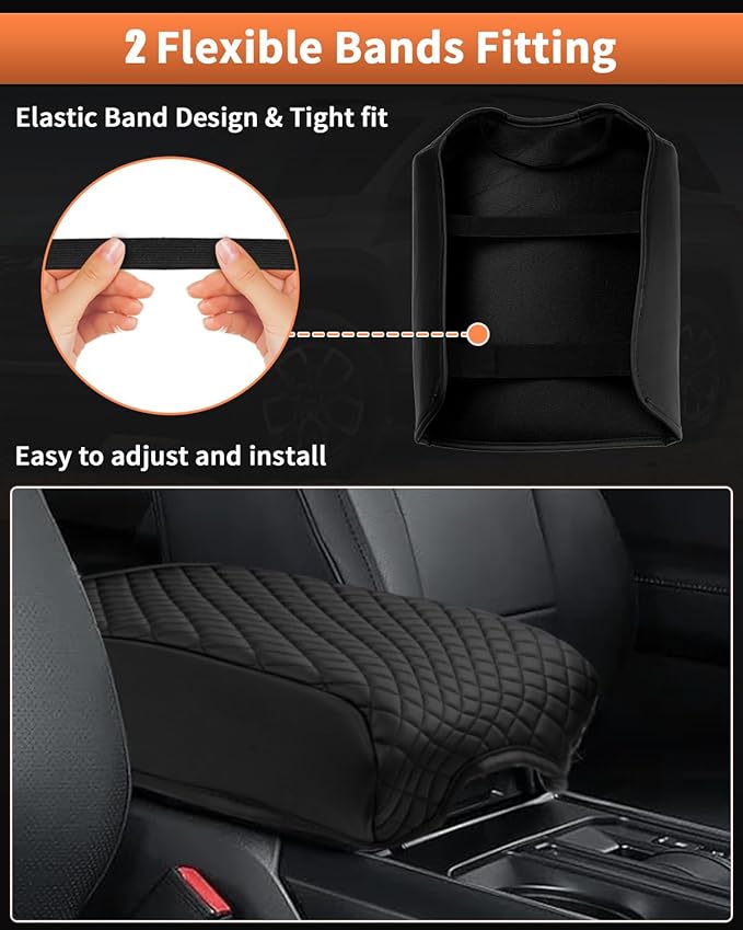 Shademax Center Console Cover for Ford F150 2021-2025 2026 Accessories, F150 Armrest Cover Bucket Seat Console Arm Rest Cushion Pad Leather Middle Console Armrest Lids Protector (Bucket Seat Only)