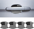 4 PCS Car Door Handle Protector, 3.7" x 3.3" American Flag Car Door Handle Anti-Scratch Sticker, Door Side Paint Protection Waterproof Anti-Shedding Decals, Universal for Automotive (Black)