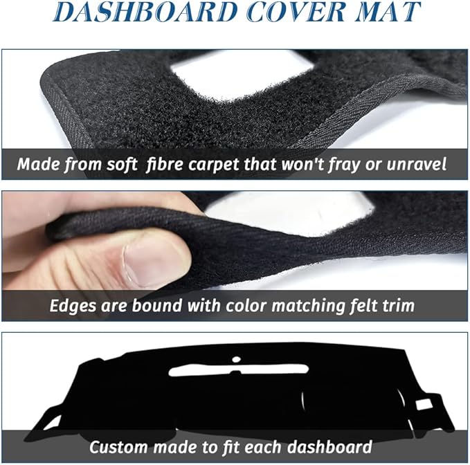 KEDAKEJI Black Dashboard Dash Board Cover Mat Carpet Compatible with 2007-2013 Chevrolet Silverado GMC Sierra