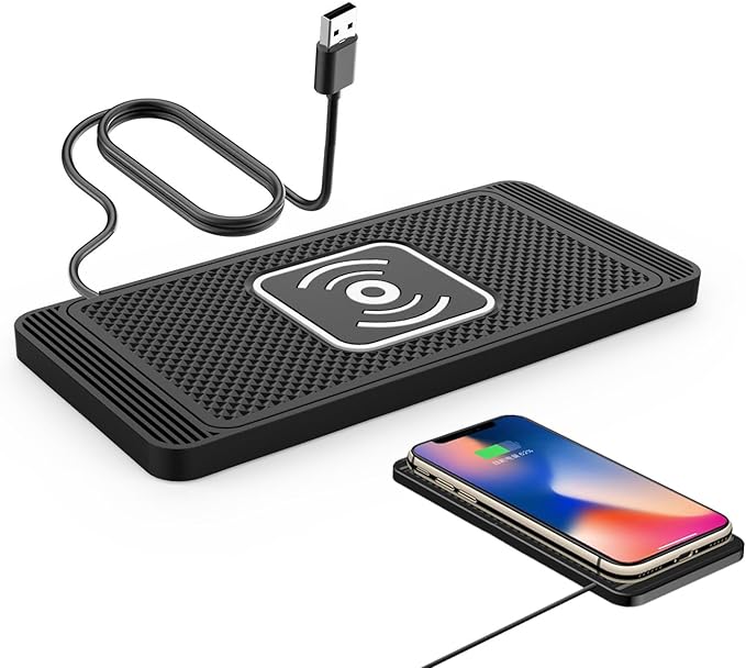 Car Wireless Charger Pad for Nissan Frontier PRO-4X (Off-Road Version), Fast 15W Slim Qi Wireless Charging Pad with USB/Type-C Cable Non-Slip Charging Mat for Car,15W-USB