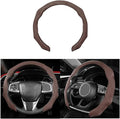 Mandark Car Steering Wheel Cover, Suede Sport Vehicle Steer Wheel Protector Fitting 15 Inch, Non-Slip Comfortable Automotive Interior Decoration Accessories, Universal for Most Cars (Coffee)