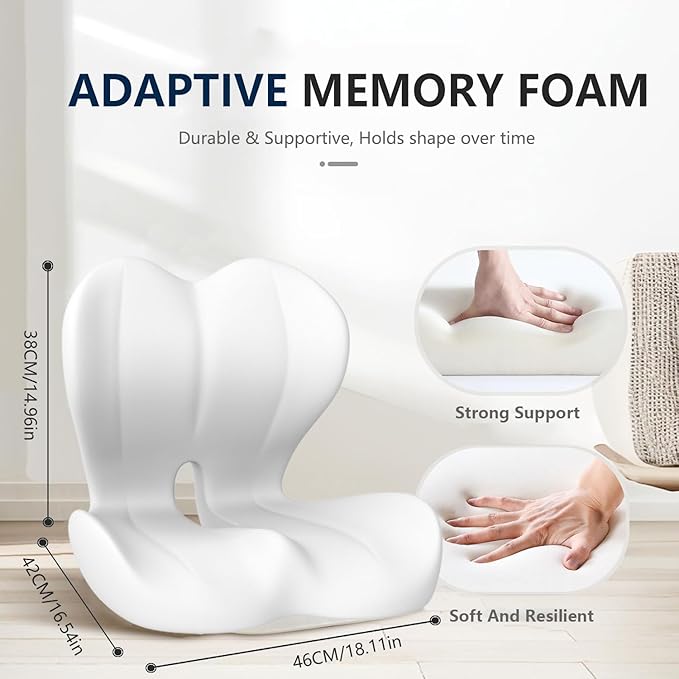Adult Booster Car Seat Cushion, Office Chair Cushion,Truck Seat Cushion, Memory Foam Seat Cushion Increase Height by 3.94 Inch, Car Cushions for Driving Long Sciatica Tailbone Pain Relief