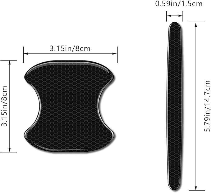 8Pcs Car Door Handle Bowl Sticker, Reflective Car Door Handle Paint Scratch Protector, Self-Adhesive Scratch Collision Protection Guard, Auto Exterior Decor Universal for SUV Truck RV (Black)