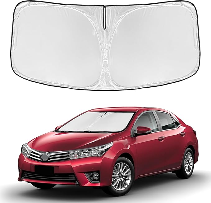 for Toyota Corolla 2009-2013 Windshield Sun Shade - 4 Layers Car Sunshades for Front Windows Shade Cover Custom Fit Corolla Sun Visor 240T Retractable Shade Blocks UV Rays Car Accessories