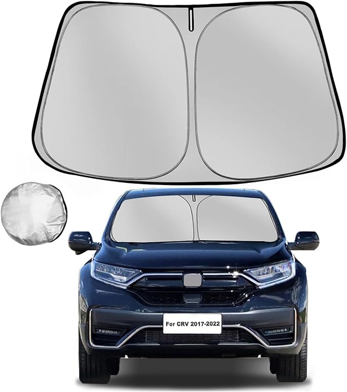Fonowka Windshield Sun Shade for CRV 2017-2022 CR-V SUV Foldable Sun Sunshade for Car Front Window Blocks UV Rays and Heat Automotive Interior Protector Custom Fit Accessories