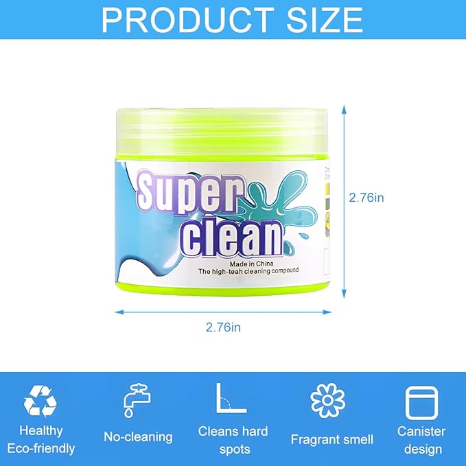 Car Cleaning Gel, Vehicle Dust Detailing Putty Slime Cleaner Kit for Air Vent, Reusable Automotive Interior Detail Clean Mud Removal Tool, Universal for SUV Sedan Truck (Yellow)