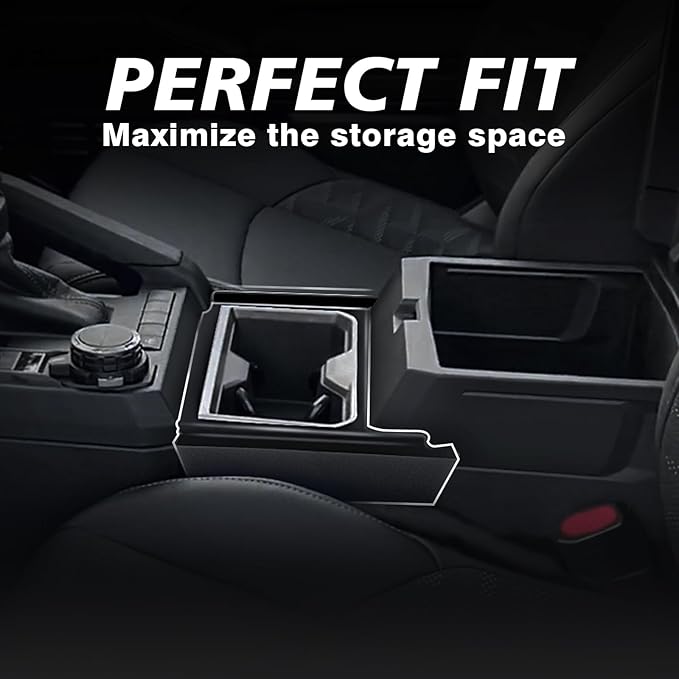 Muslogy Center Console Organizer Compatible with 2024 2025 Toyota Tacoma 4th Gen Accessories Interior Storage Box Insert Tray Phone Pocket(Console Organizer+Hanging Storage +Hidden Box)