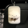 Car Can Garbage Bin Cute Cartoon Style Hanging Car Flip Lid Trash Can Detachable Leak-Proof ABS Material Spaceman Duck Smile Cloud (Smiling Cloud)