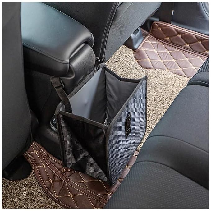 Car Trash Can, Oxford Cloth Foldable Auto Trash Bin Hanging, 1.85 Gallon Capacity Garbage Bag Organizer, Leak-Proof Waterproof Automotive Storage Container, Car Interior Accessories (Medium)