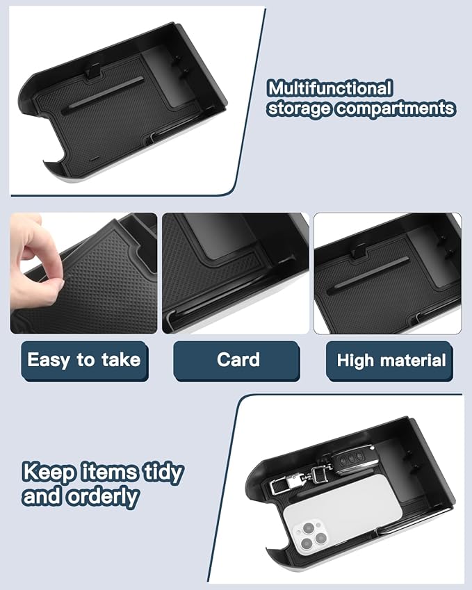 Ruiya 2025 RAV4 Center Console Organizer for Toyota RAV4 2025 Accessories ABS Material Armrest & Control Console Organizer Compatible with 2019-2025 Toyota RAV4