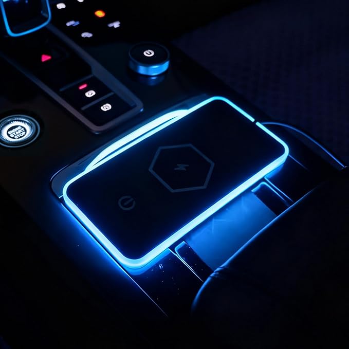 General Wireless Phone Charging Pad with Lighting Silicone Dual Charging Ports Quick Charger Station 15W Adapter for Smartphone Phone (USB with Cigarette Lighter Adapter)