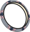 Fashion Flower Stripe Neoprene Steering Wheel Covers Women Men Car Accessories, Universal 15 Inch Fit Auto, Suvs, Truck